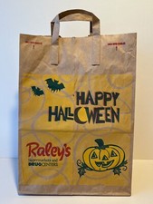 Vintage Happy Halloween Raleys Supermercado Sacola de Papel Marrom com Alças comprar usado  Enviando para Brazil