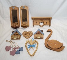 Lote Vintage Cottagecore Decoração para Casa Pacote Corações Azul Prateleira de Parede Espelhos Azul, usado comprar usado  Enviando para Brazil