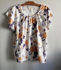 Blouse blanche fleurs d'occasion  Bourg-de-Thizy