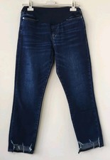 QUADRO Denim Feminino Maternidade Perna Reta Azul Elástico Tamanho 29 comprar usado  Enviando para Brazil