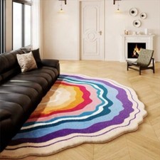 Tapete de pelúcia irregular para sala de estar colorido tapete de cabeceira para quarto, usado comprar usado  Enviando para Brazil
