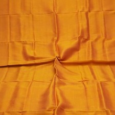 Sucata de tecido para artesanato vintage laranja 100% seda pura tear manual liso sari remanescente 5YD comprar usado  Enviando para Brazil