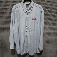 Camisa de trabalho denim vintage Kodak tamanho grande gola abotoada manga longa anos 90 masculina  comprar usado  Enviando para Brazil