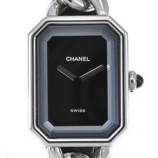 Relógio feminino CHANEL Premiere L H0452 S/S mostrador preto desconto C#138302 comprar usado  Enviando para Brazil