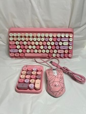 Combo de teclado y mouse inalámbricos, 2,4 GHz teclado colorido ratón/rosa tamaño completo segunda mano  Embacar hacia Mexico