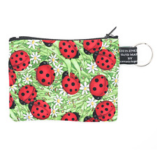 Bolsa de moedas e cartões Ladybird Beetle dinheiro 100% algodão tecido insetos margarida comprar usado  Enviando para Brazil