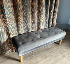 Grey velvet bench for sale  PETERBOROUGH
