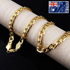 Colar masculino de ouro amarelo 18K GP 10MM clássico corrente de freio sólido elos pesados 24" comprar usado  Enviando para Brazil
