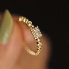 Anel feminino fofo da moda folheado a ouro 14k fino CZ comprar usado  Enviando para Brazil