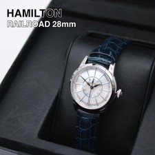 Relógio feminino Hamilton Railroad H403110 com diamantes e pulseira de couro JP, usado comprar usado  Enviando para Brazil