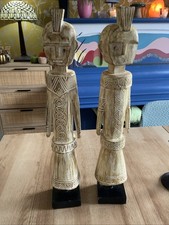 Pair wooden african for sale  REDDITCH