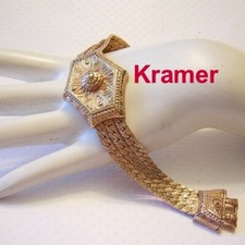 KRAMER Impressionante RARAMENTE Visto Design ETRUSCO OUSADO Linda DECLARAÇÃO Pulseira comprar usado  Enviando para Brazil