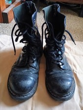 Botas Gripfast Derby masculinas EUA 11 biqueira de aço preta 10 furos punk skinhead Dr Martens  comprar usado  Enviando para Brazil
