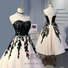 Kurz Schwarz Spitze Brautkleid Abendkleid Standesamtkleid Show Gr.34-46  comprar usado  Enviando para Brazil