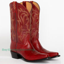Botas femininas de equitação meia panturrilha salto robusto puxar cowboy biqueira pontuda sapatos casuais, usado comprar usado  Enviando para Brazil