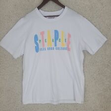 Camisa masculina Staple Pigeon XL branca logotipo multicolorido PAZ SE SENTIR BOA CULTURA NOVA comprar usado  Enviando para Brazil