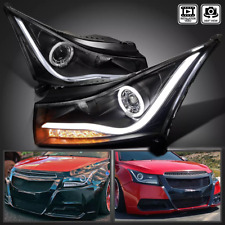 Preto Compatível com 2011-2015 Chevy Cruze LED Halo Strip Projetor Faróis Esquerda+Direita comprar usado  Enviando para Brazil