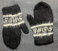 Guantes guantes 100% lana de alpaca tejidos blanco y negro hechos en Bolivia segunda mano  Embacar hacia Mexico