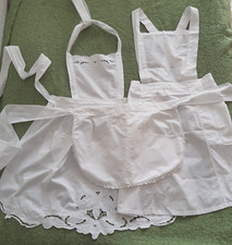 3x Aventais Vintage Feito à Mão Algodão Branco Retrô Charme Cozinha Hostess Cozinhar comprar usado  Enviando para Brazil