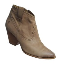 Botines Frye Reina Talla 7 Cuero Cremallera Lateral Marrón Claro Rosa Polvorienta Botines segunda mano  Embacar hacia Mexico