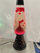Lâmpada de lava luz das estrelas 17" base preta e tampa luzes vermelhas em linha cabo rotativo ligado/desligado, usado comprar usado  Enviando para Brazil