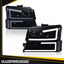 Faróis de LED DRL lâmpadas de para-choque preto fumê ajuste para 2003-07 Silverado Avalanche comprar usado  Enviando para Brazil