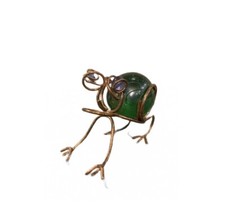 Decoração de escultura vintage de arame metal verde vidro orbe sapo prateleira de jardim comprar usado  Enviando para Brazil