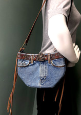 Bolsa de ombro jeans boho hippie RITZRAG jeans cinto com joias ilhós alça cravejada comprar usado  Enviando para Brazil