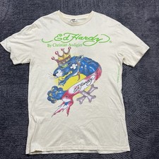 Camiseta masculina gráfica creme grande Ed Hardy por Christian Audigier pantera coroada comprar usado Camiseta masculina gráfica creme grande Ed Hardy por Christian Audigier pantera coroada comprar usado  Enviando para Brazil