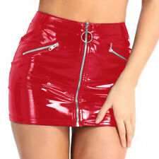 Mini-saias femininas sexy aparência molhada látex PVC couro saias eróticas femininas clubwear comprar usado  Enviando para Brazil