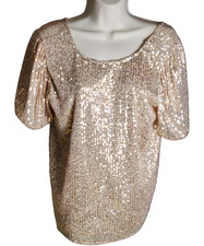 A.U.W. Blusa feminina M dourada lantejoulas manga curta nova com etiquetas festa cintilante, usado comprar usado A.U.W. Blusa feminina M dourada lantejoulas manga curta nova com etiquetas festa cintilante, usado comprar usado  Enviando para Brazil
