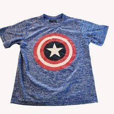 Camiseta Marvel Capitão América azul gráfica manga curta infantil L poliéster comprar usado  Enviando para Brazil