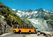 Cartão postal ônibus turístico na rota Grimsel Pass, Galenstock e geleira do Ródano comprar usado  Enviando para Brazil