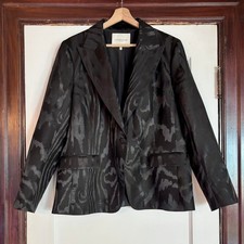 Blazer de luxo Lafayette 148 preto lã de seda grão de madeira jacquard - Tamanho 16 ou XL comprar usado Blazer de luxo Lafayette 148 preto lã de seda grão de madeira jacquard - Tamanho 16 ou XL comprar usado  Enviando para Brazil