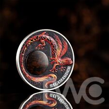 Moeda de prata Salamander Chronicles of Fire 2 oz acabamento antigo 10 Cedis Gana 2024 comprar usado  Enviando para Brazil