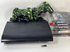 Playstation 3 ps3 Super Slim 465GB 2 controles testados funcionando 7 jogos comprar usado  Enviando para Brazil