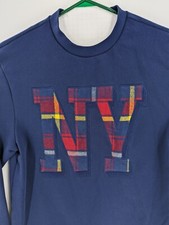 Moletom masculino Tommy Hilfiger azul marinho gola redonda bordado Nova York, grande, usado comprar usado  Enviando para Brazil