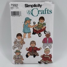 Guarda-roupa de boneca bebê década de 1990 simplicidade 7992 padrão tamanho P-L 12”-22” PARTE. CORTE comprar usado  Enviando para Brazil