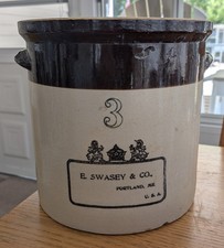Swasey stoneware crock for sale  Wells