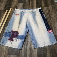 Shorts jeans Pepe masculino 38 jeans enfeitado skatista folgado hip hop streetwear Y2K comprar usado  Enviando para Brazil