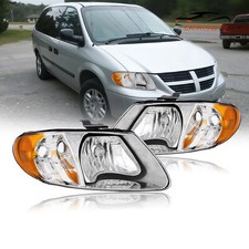 Usado, Faróis cromados L&R para 2001-2007 Dodge Caravan Chrysler Town & Country comprar usado  Enviando para Brazil