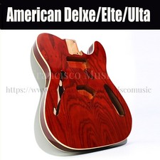 Usado, Folheado de cinzas vermelhas Telecaster corpo de guitarra elétrica madeira amieiro linha fina semi-oca comprar usado  Enviando para Brazil