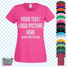 Camiseta estampada personalizada feminina/senhoras presente festa de galinha - seu texto/logotipo2 comprar usado  Enviando para Brazil