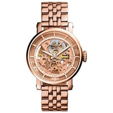 Relógio feminino fóssil automático esqueleto mostrador ouro rosa pulseira de aço ouro rosa comprar usado  Enviando para Brazil