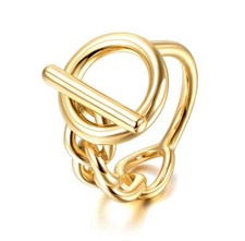 Anel Uno De 50 STYLE 7 correntes ouro banda alternada tamanho boho geométrico steampunk comprar usado  Enviando para Brazil