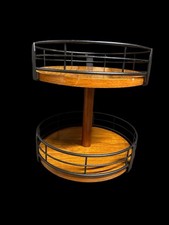 Rack de especiarias Susan preguiçoso de madeira de duas camadas girando metal rotativo comprar usado  Enviando para Brazil