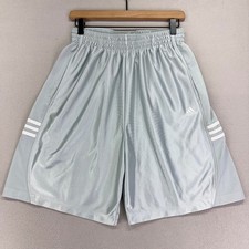 Bermuda de ginástica Adidas Dazzle masculina prata média Y2K folgada basquete cintilante solta comprar usado  Enviando para Brazil