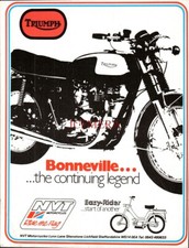 Nvt triumph bonneville for sale  SIDCUP