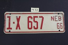 1966 - Placa de licença de motocicleta NEBRASKA - 1 X 657 (MC 53 comprar usado  Enviando para Brazil