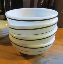 4 tigelas vintage de sopa/cereais listras verdes para restaurantes PYREX 5 1/2" muito bom estado comprar usado  Enviando para Brazil